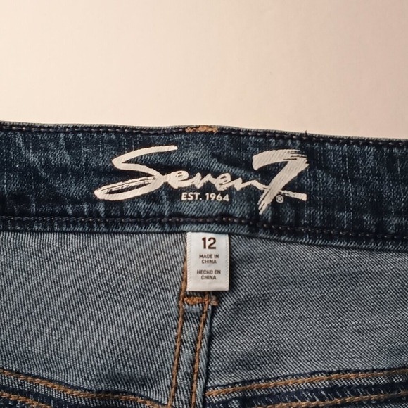 Seven7 Womens High Rise Skinny Leg Jeans Size 12 Medium Wash Classic Stretch - Picture 5 of 10